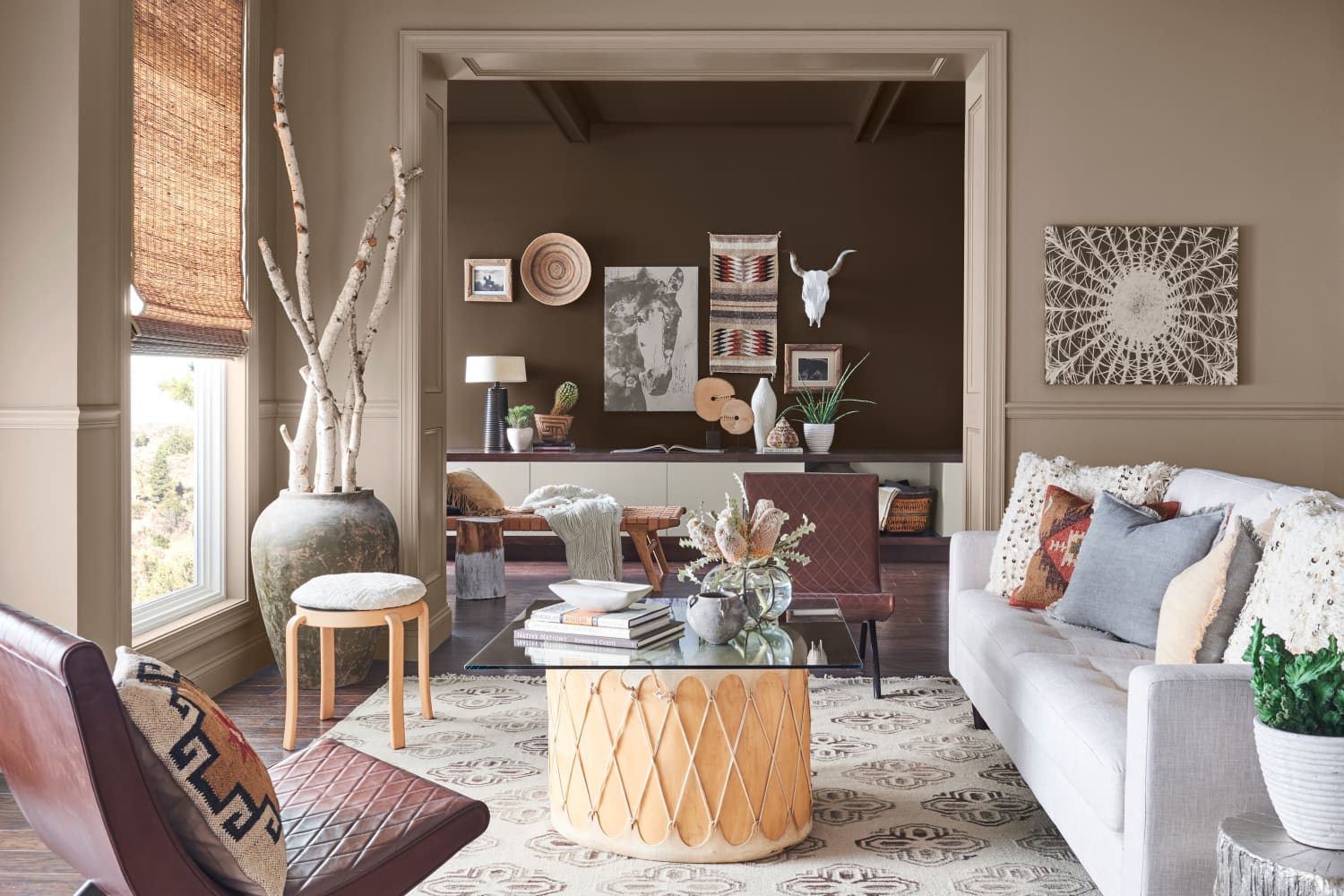 Gray Beige And Taupe Living Room