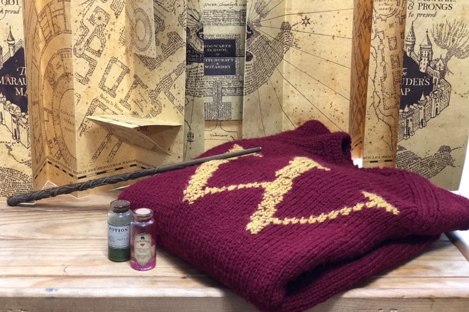 Harry potter knitted christmas jumper clearance