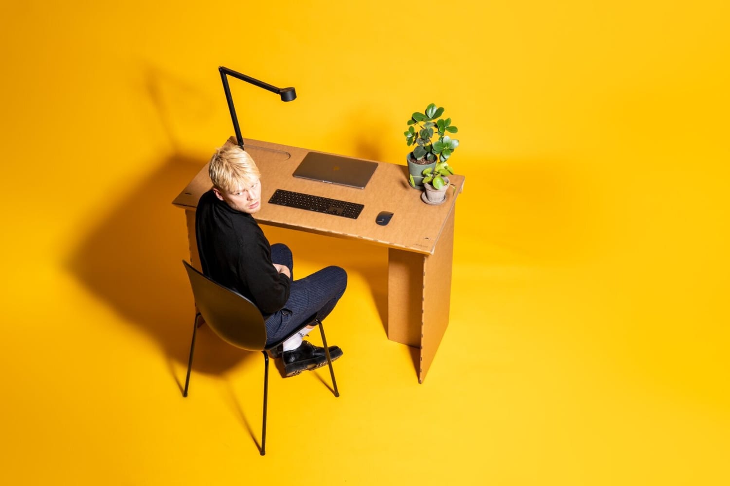 Cardboard desk Apartment Therapy
