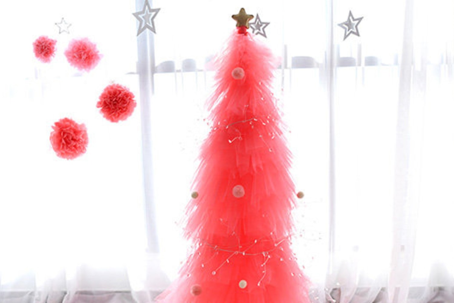 Pink tulle top tree skirt