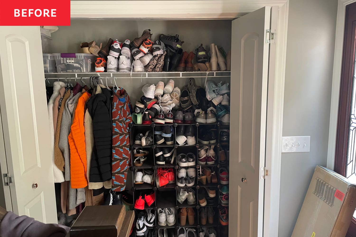 B A A Closet Makeover with an Impressive Shoe Collection Apartment Therapy