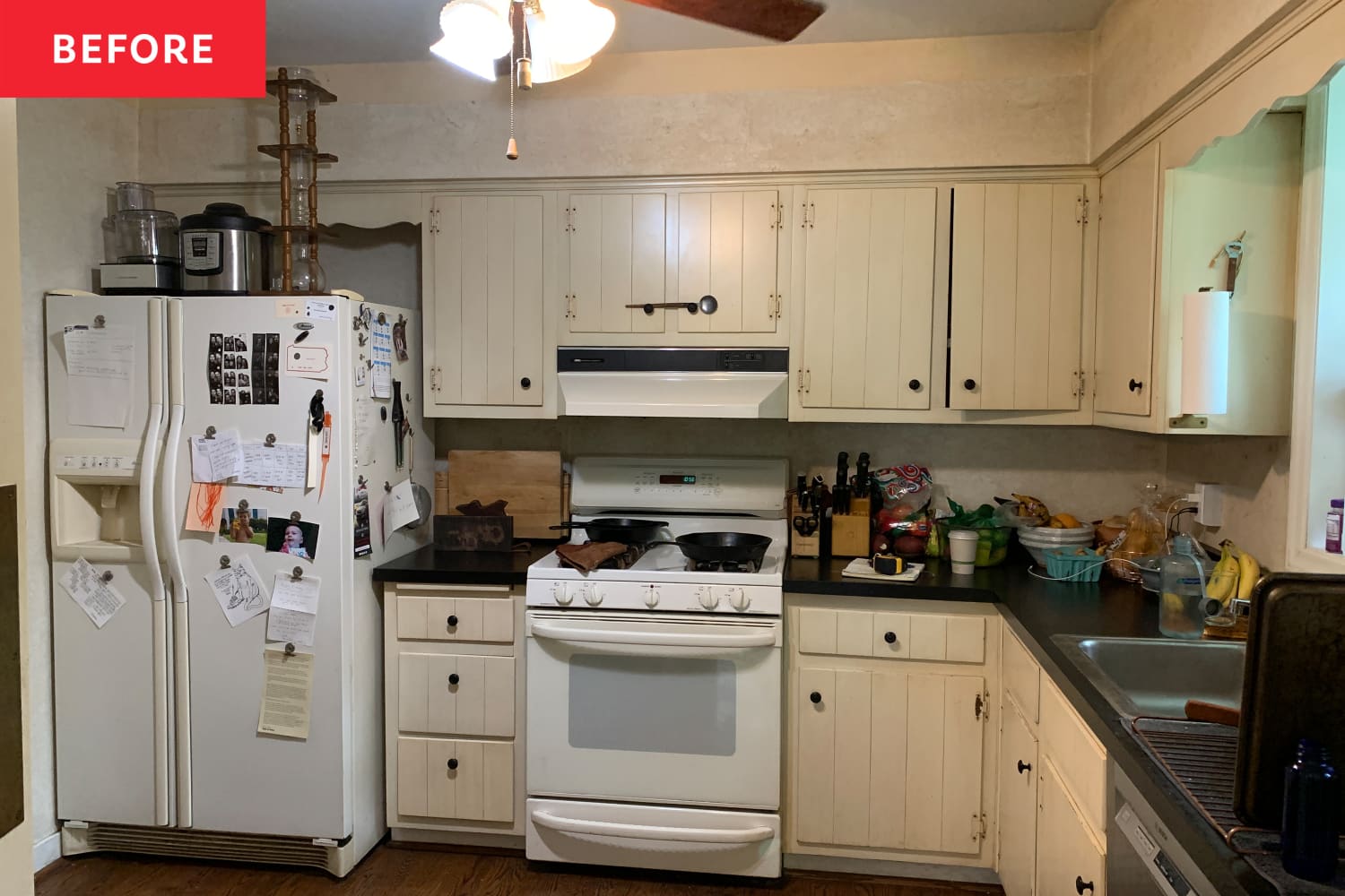 Before and After: A Design Couple’s IKEA Hack Turns a Dated Kitchen into a Cherry Wood-Clad Stunner