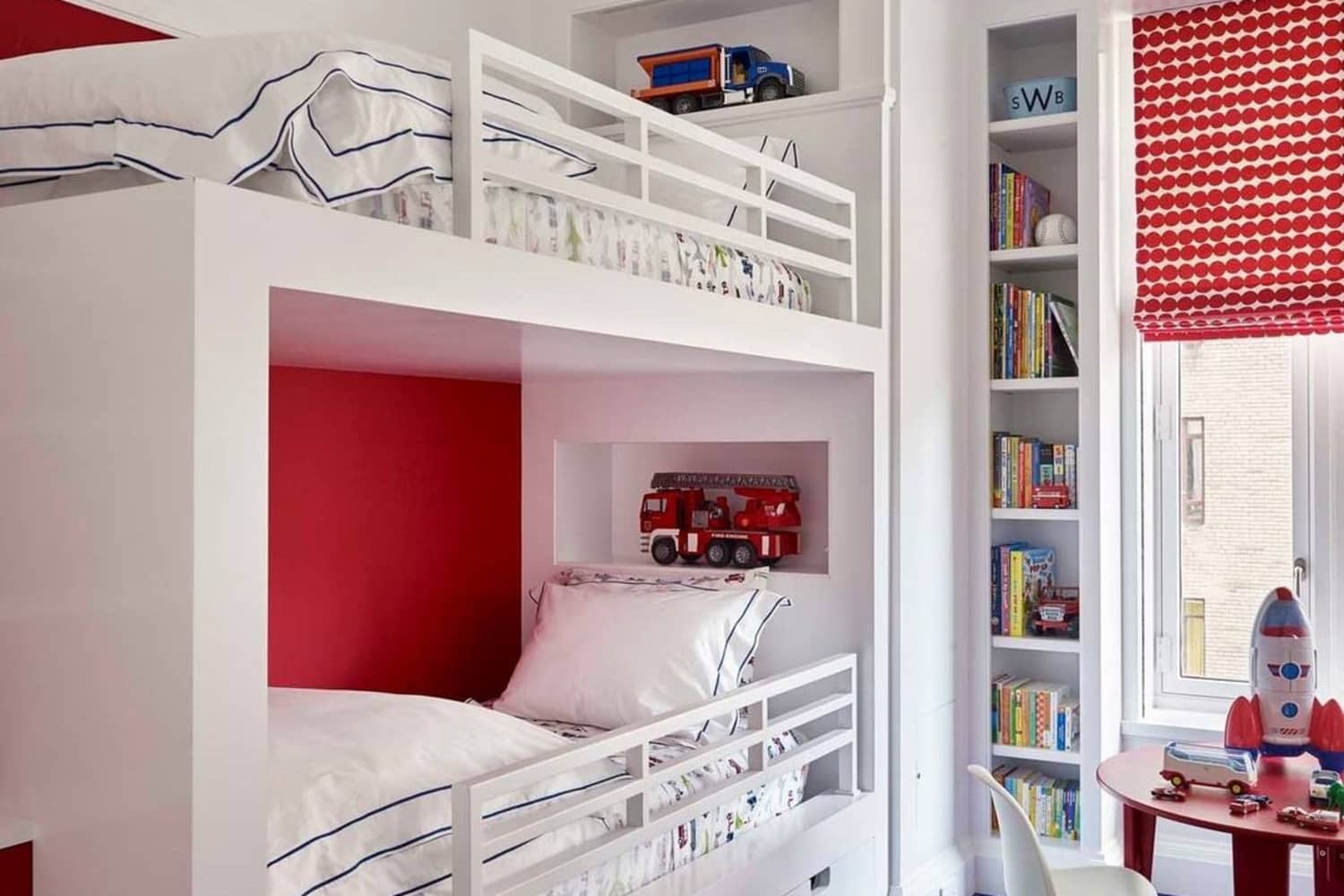 11 Bunk Bed Shelf Ideas for TopBunk Storage Space Apartment Therapy