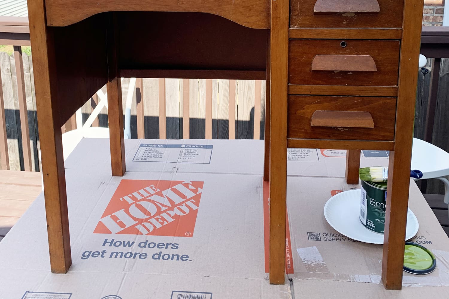 Before After A Child s Vintage Roll Top Desk Gets a Playful