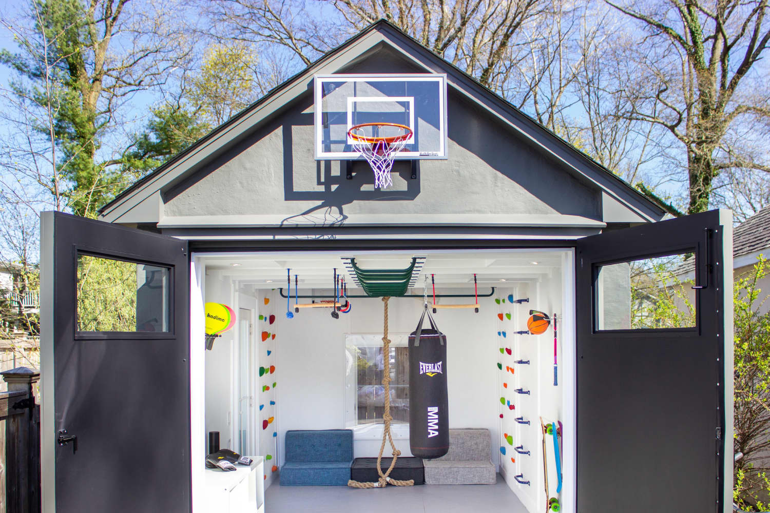 Workout space in garage clearance