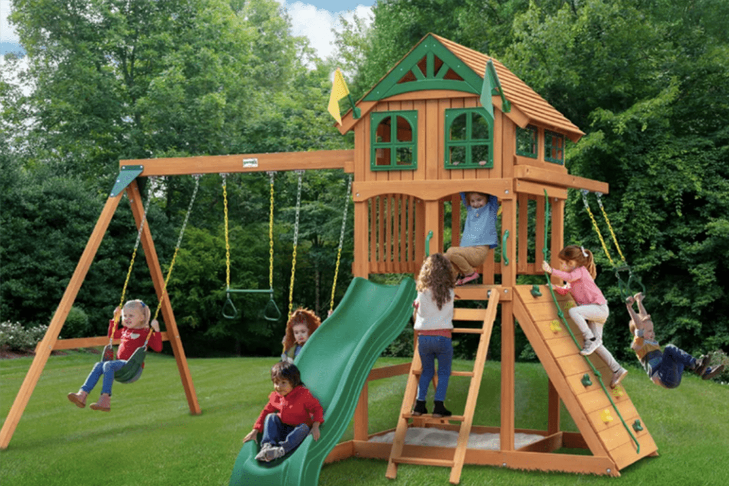 10 BudgetFriendly Wooden Swing Sets for Kids Wayfair, Walmart, Amazon