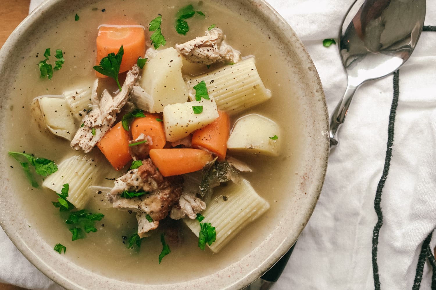 Recycled Rotisserie Chicken Noodle Soup - The Kitchn