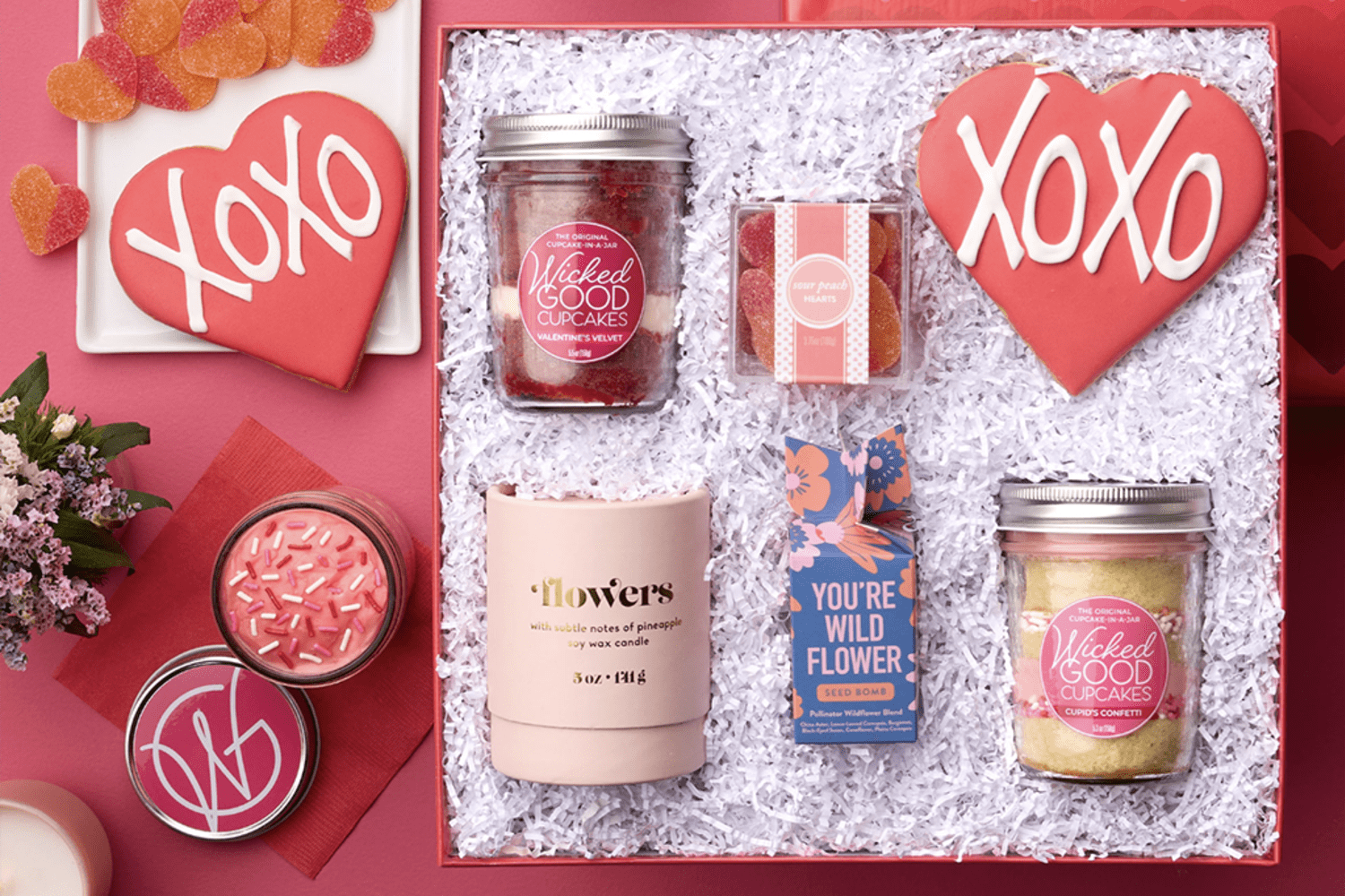 XOXO Pink Hearts Kitchen Mat
