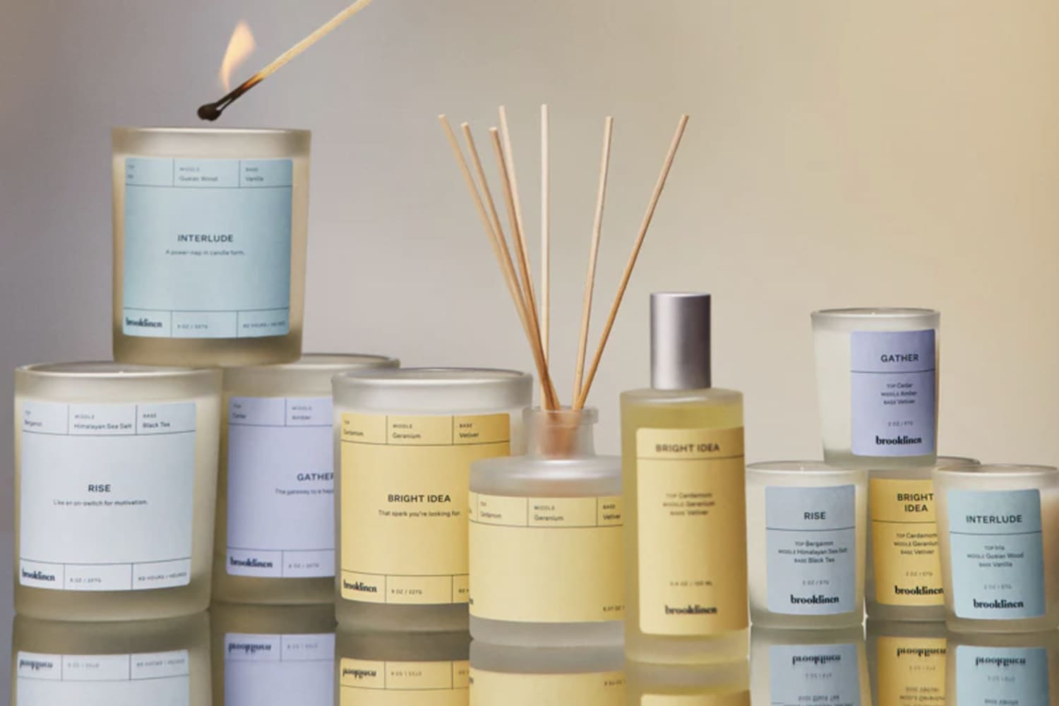 Brooklinen Launches New Home Fragrance Collection Candles, Diffuser