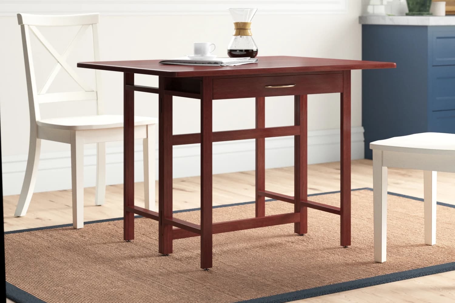 Wayfair Alaniz Drop Leaf Beech Solid Wood Dining Table 2