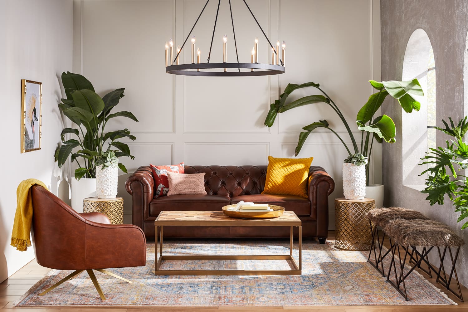 Overstock brown leather couch sales