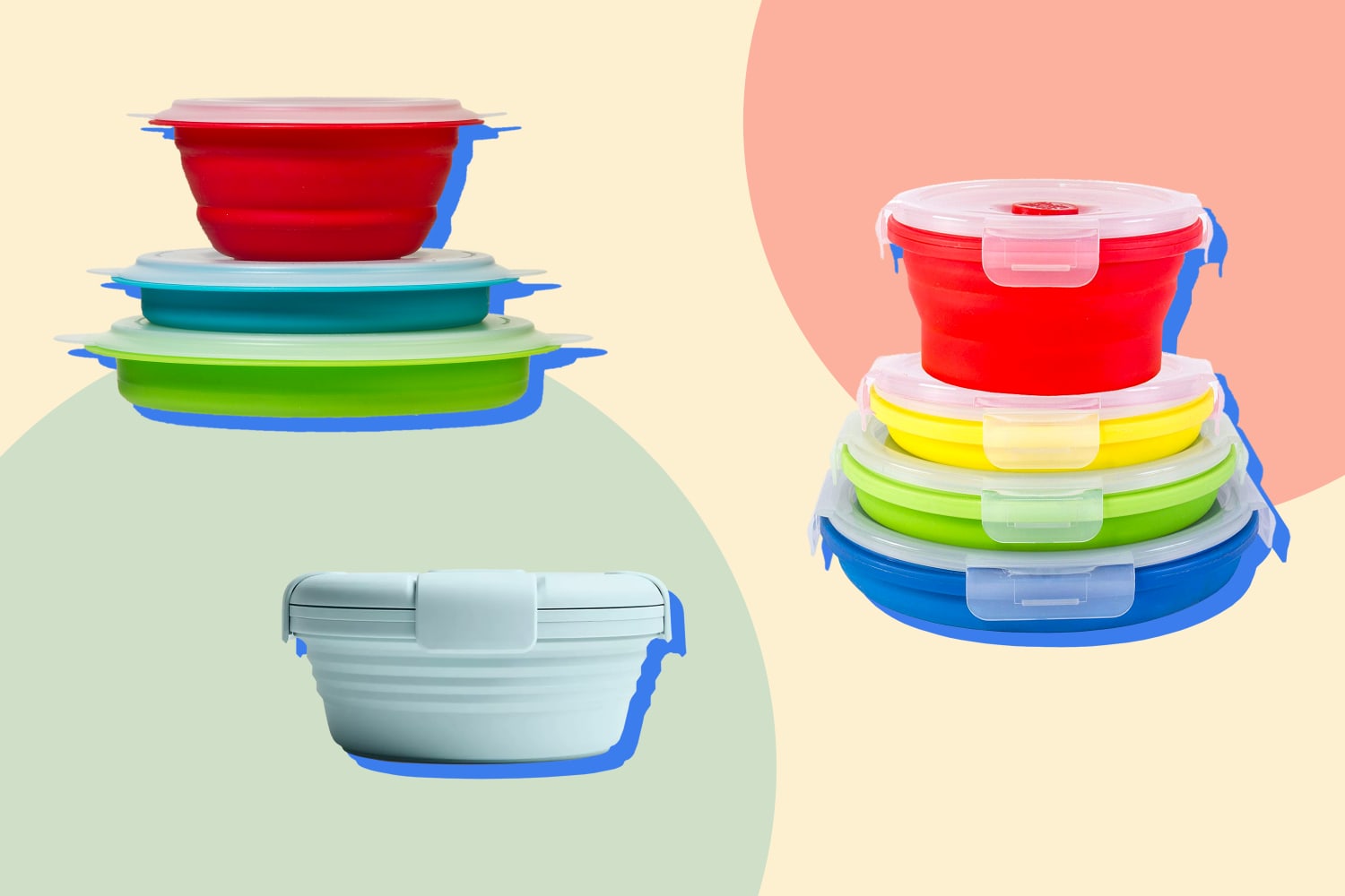 collapsible food storage container set - silicon tupperware food storage  set, 705353068768