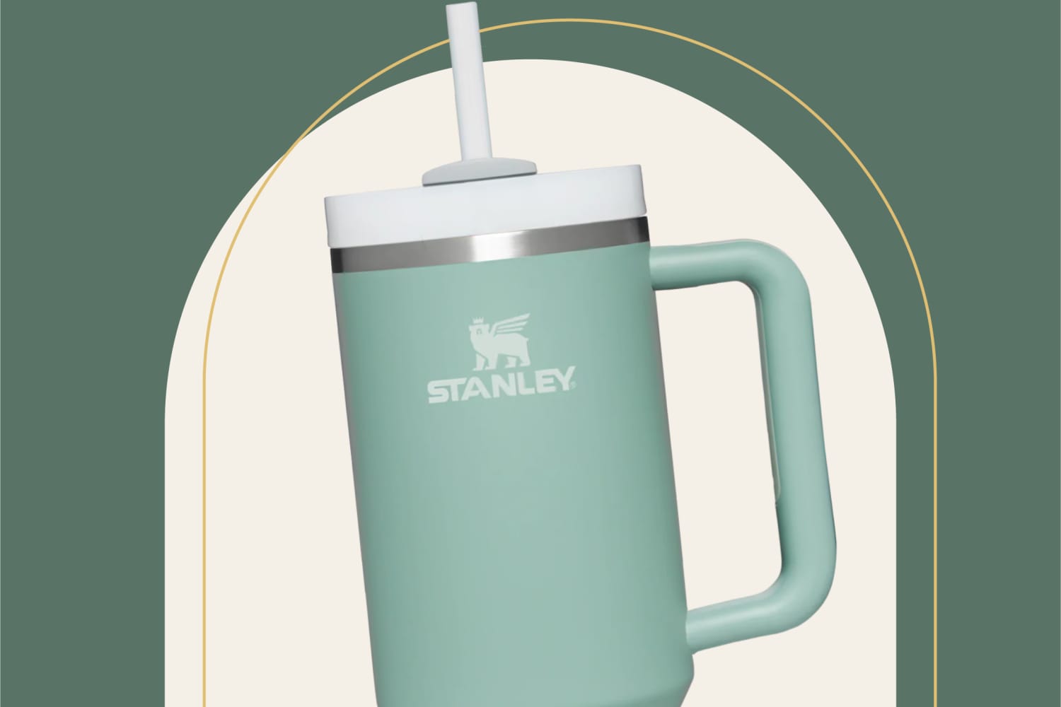 STANLEY the QUENCHER H2.0 Flowstate TUMBLER Green EUCALYPTUS 40 oz WATER  BOTTLE