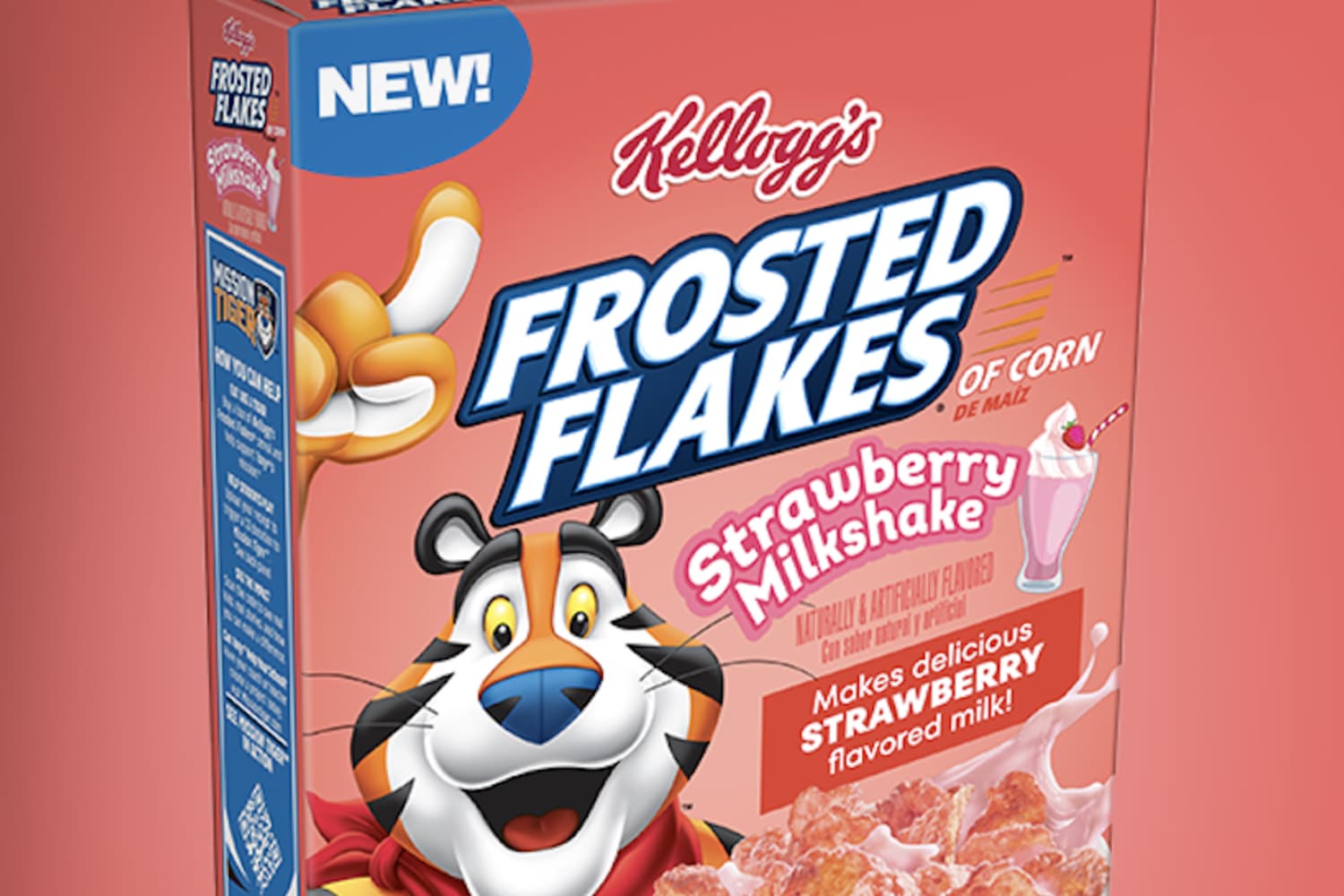 Kellogg's Frosted Flakes Strawberry Milkshake Breakfast Cereal