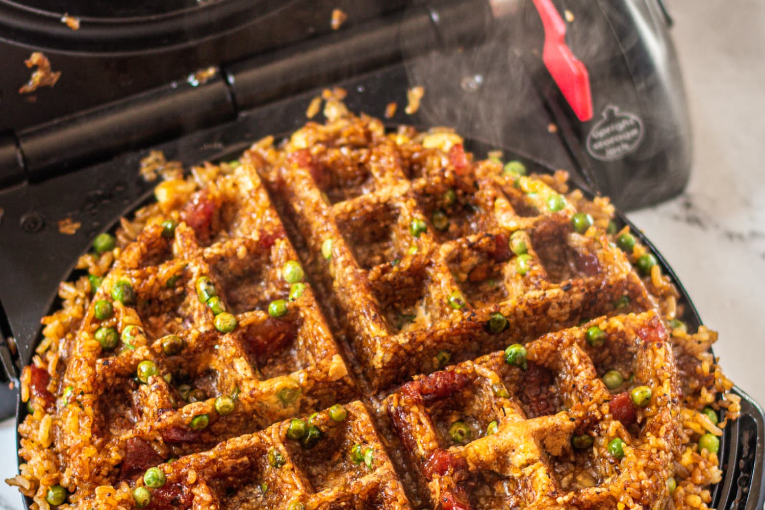 Crispy Fried Rice Waffles