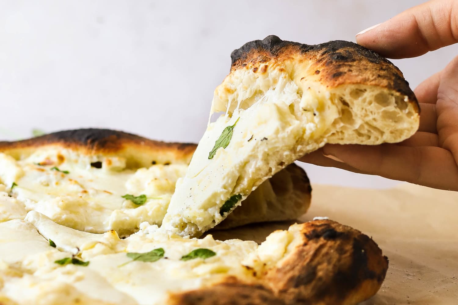 Garlicky White Pizza with Mozzarella and Ricotta - The Kitchn