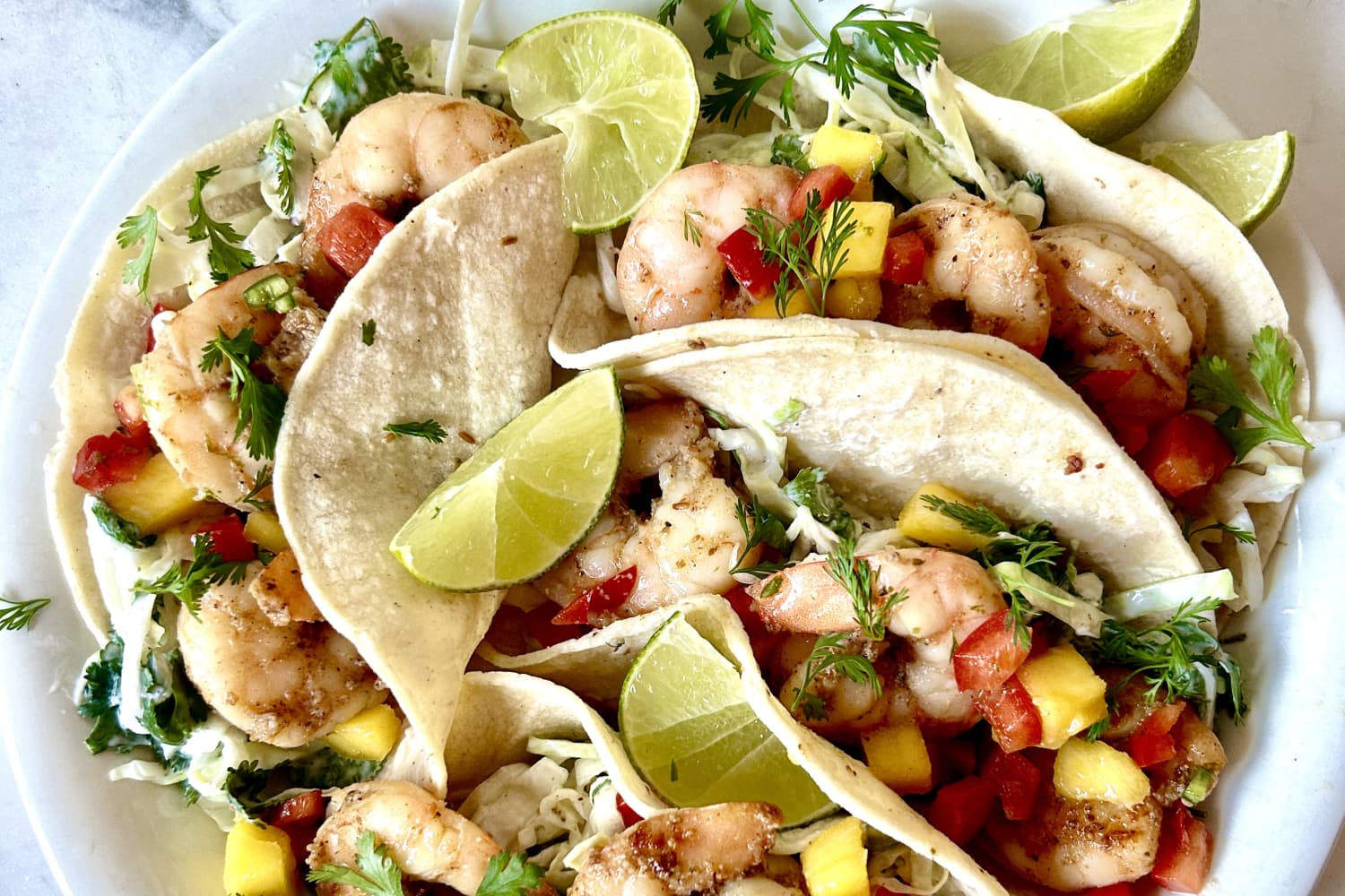 Shrimp Burgers with Chipotle Cream and Coconut Peach Salsa