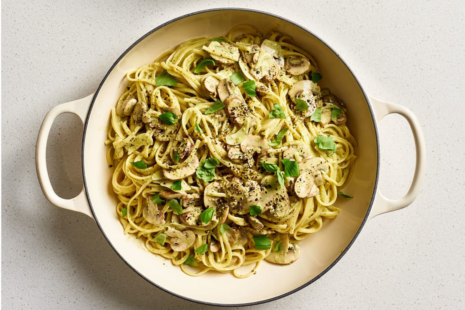 Creamy Mushroom Pesto Pasta Recipe (One-Pot) | Kitchn