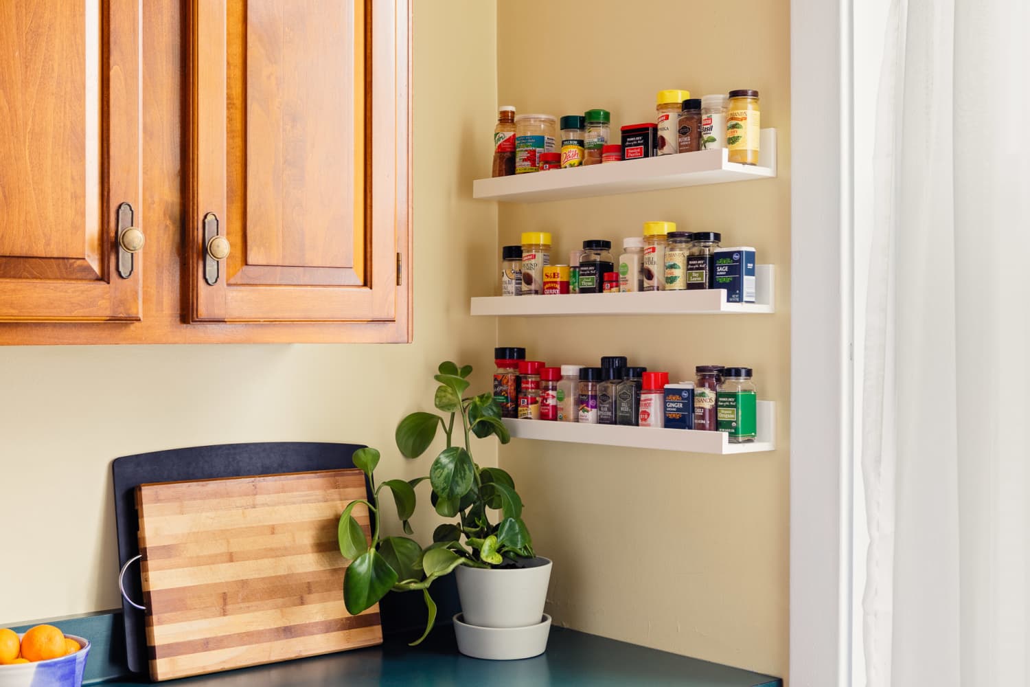 Kitchen Wall Spice Rack - Small Changes Big Impact - The Honeycomb Home