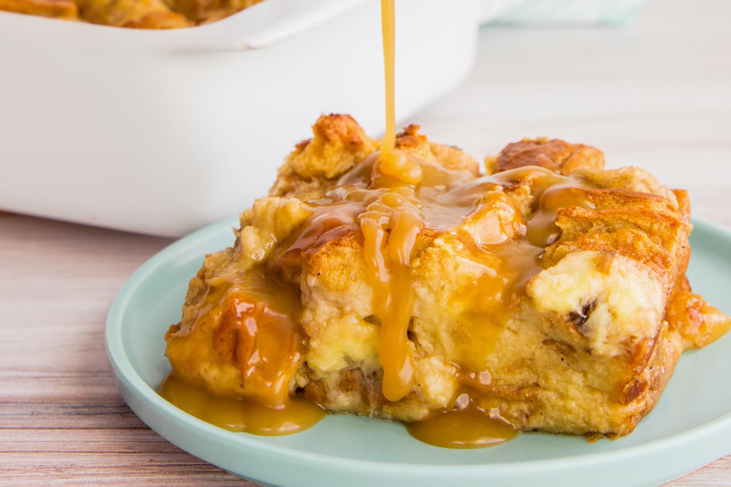 Banana Bread Pudding with Rum Toffee Sauce