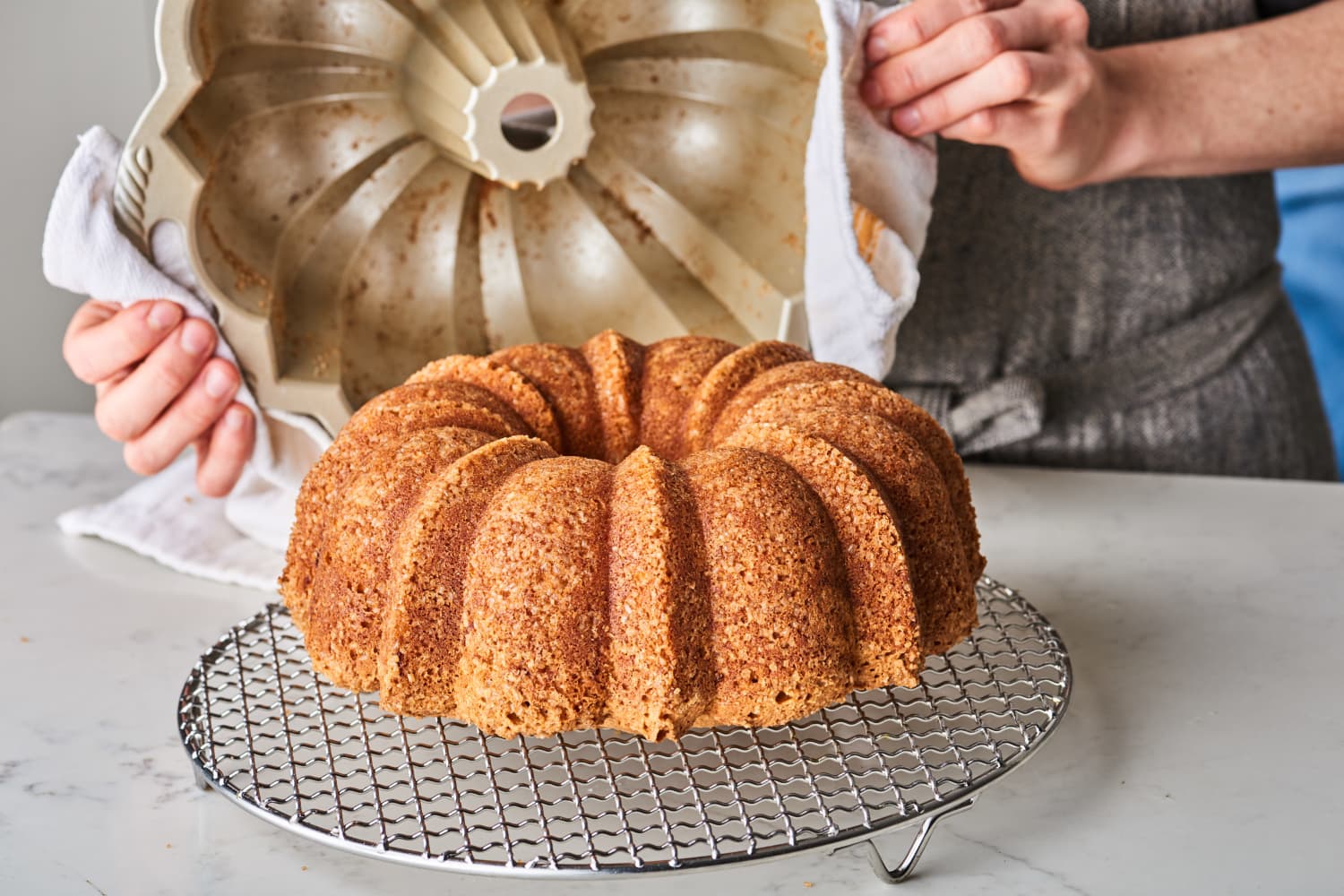 Prepare your Bundt pan for easy cake extraction using 'cake goop