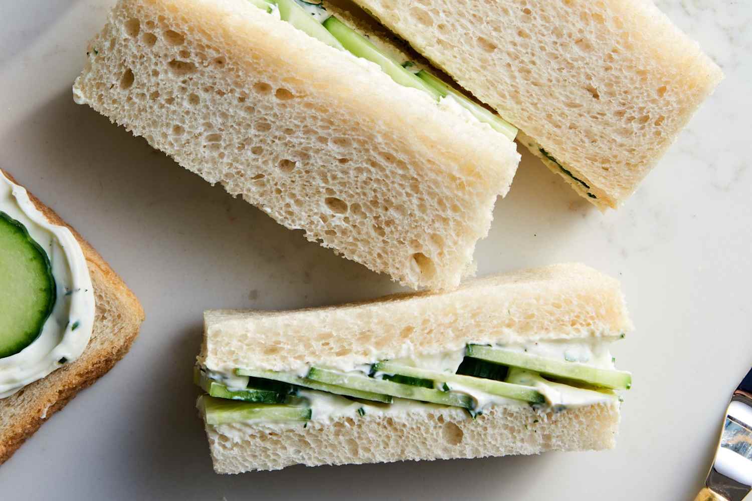 cucumber sandwich cream cheese italian dressing Classic Cucumber and Cream Cheese Tea Sandwiches