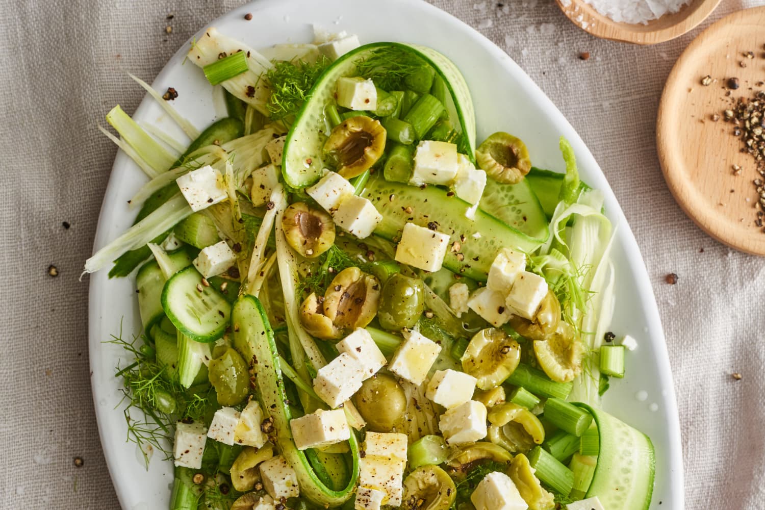 Mediterranean-Style Shaved Cucumber Salad
