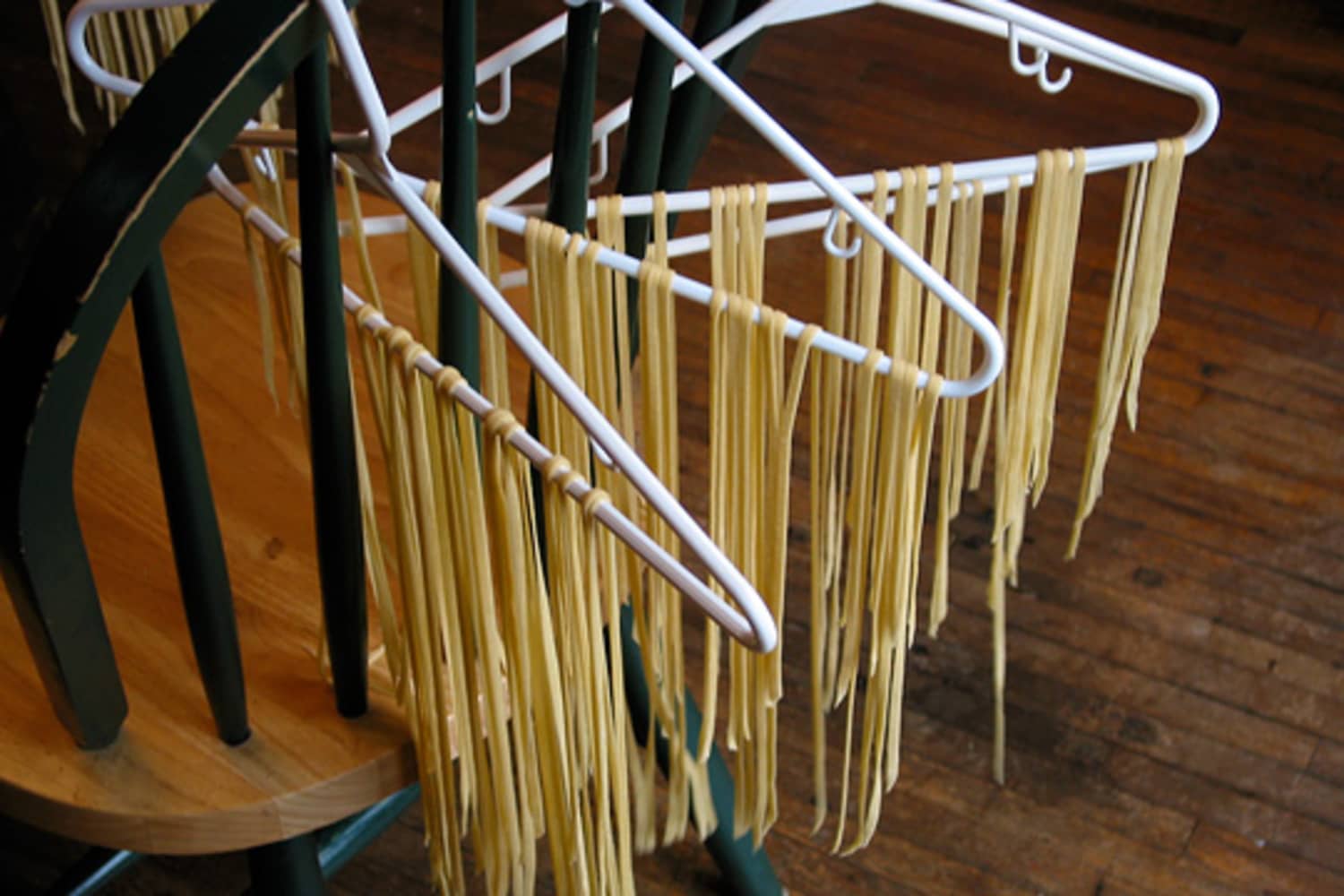 Natural Wood Pasta Drying Rack Stand, Kitchen Noodle Dryer Rack