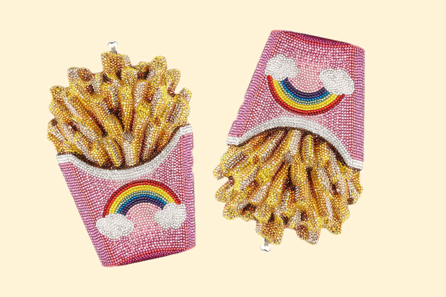 French Fries Rainbow Clutch Bag