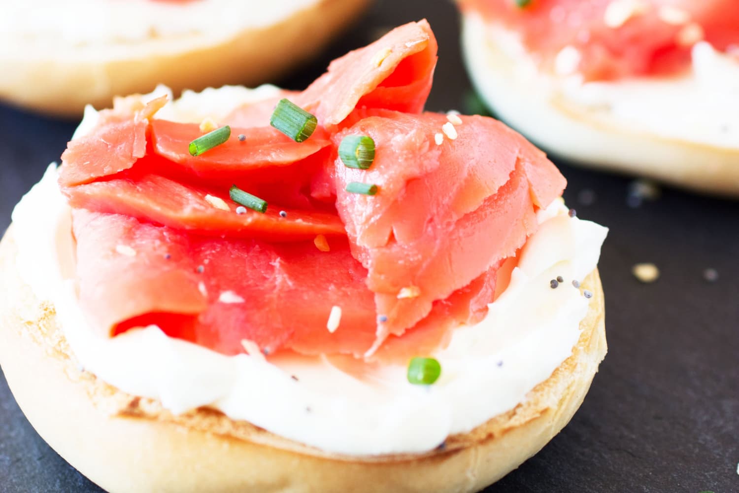 Mini Waffles with Lox and Cream Cheese for a Brunch Party