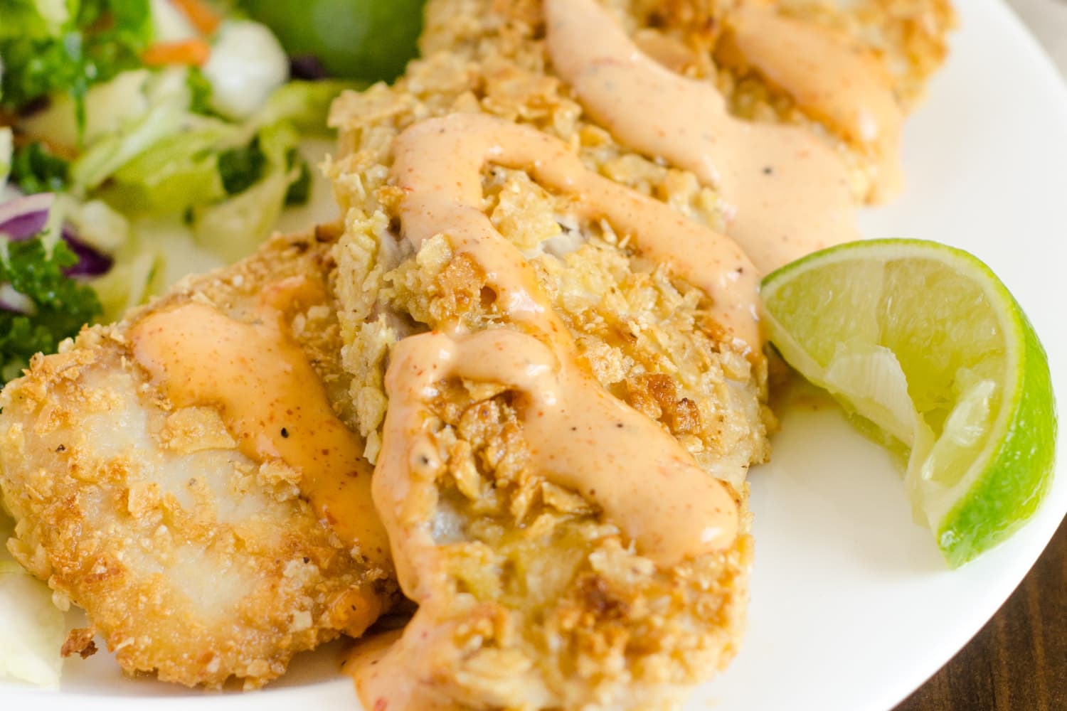 Recipe: Tortilla-Crusted Tilapia With Sriracha Mayo | Kitchn