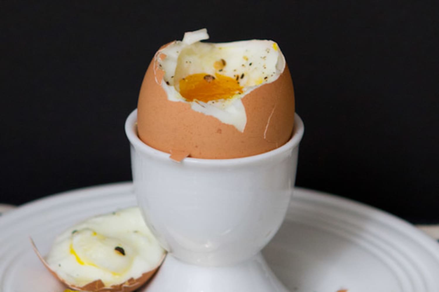 Egg Cup Soft Boiled Egg Server White and Gray 
