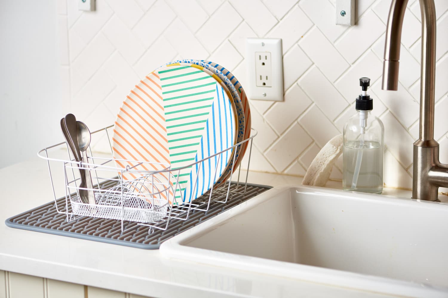 Drying Racks Above Sink Inside Kitchen Cabinet. Hidden Cabinet Dish Rack to  Fit All Cabinets 