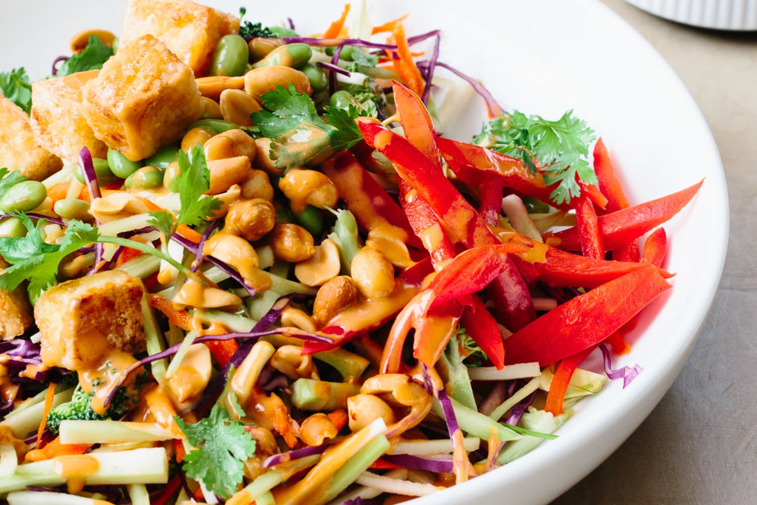 green bean and tofu salad with peanut dressing Recipe: Broccoli Butter CHAMPAGNE PLUS SIZE PROM GOWN