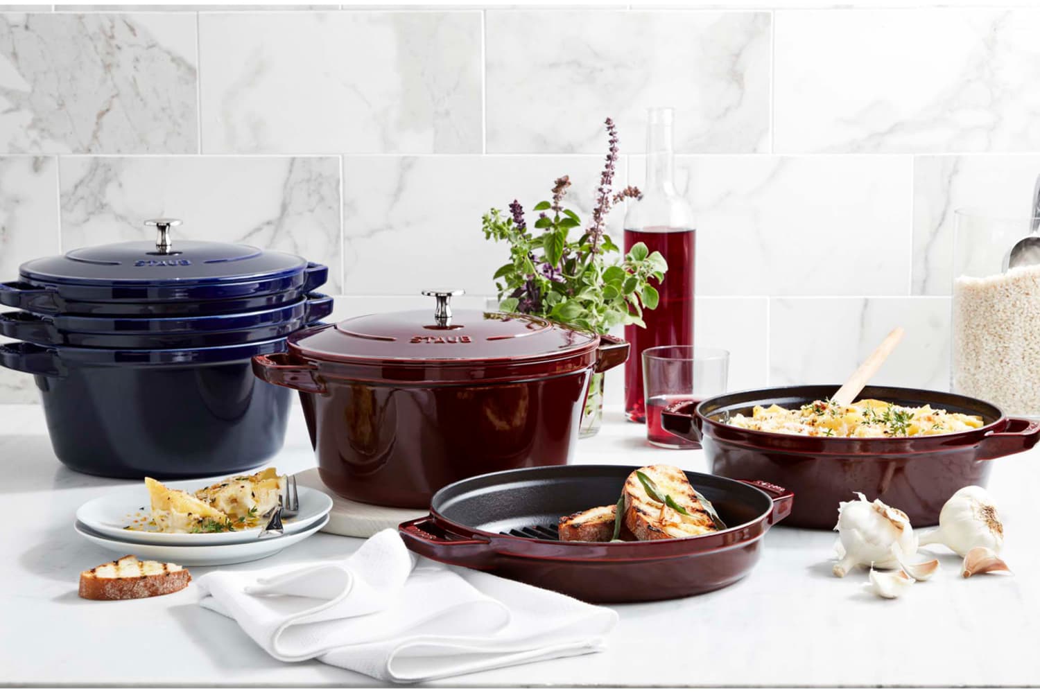 Staub Stackable 4-pc. Set: Cast Iron Dutch Oven