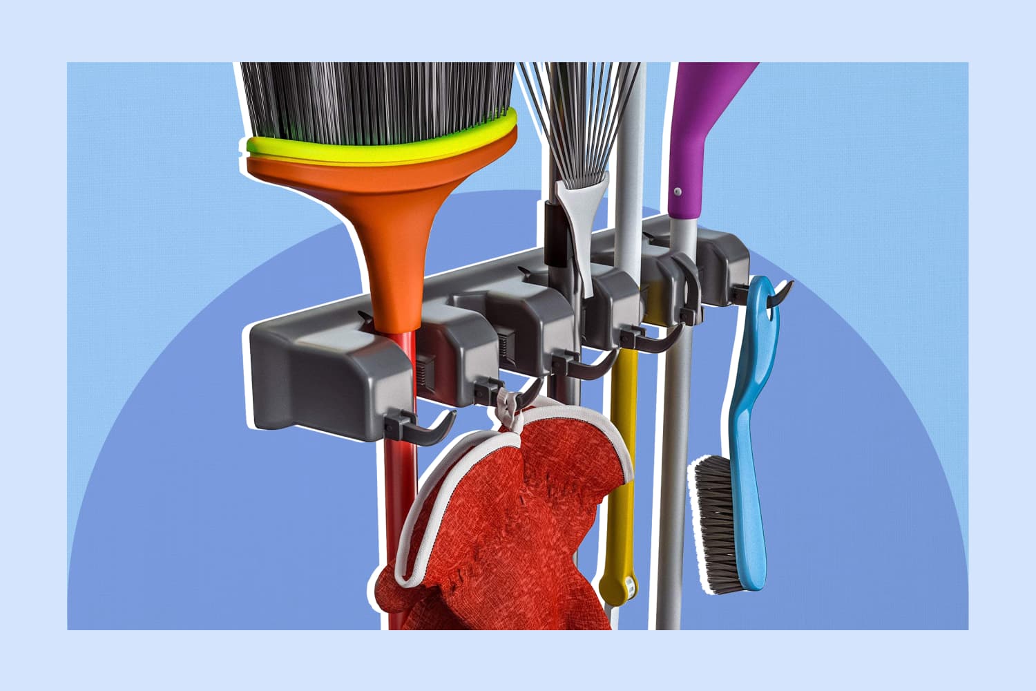 Mop and Broom Organizer Berry Ave Broom Holder and Tool Organizer