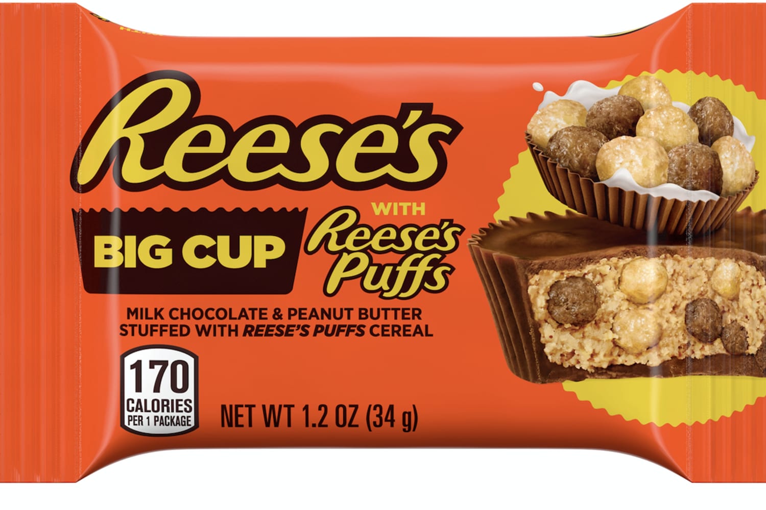 Reese s Is Releasing A New Big Cup Stuffed With Reese s Puffs Cereal 
