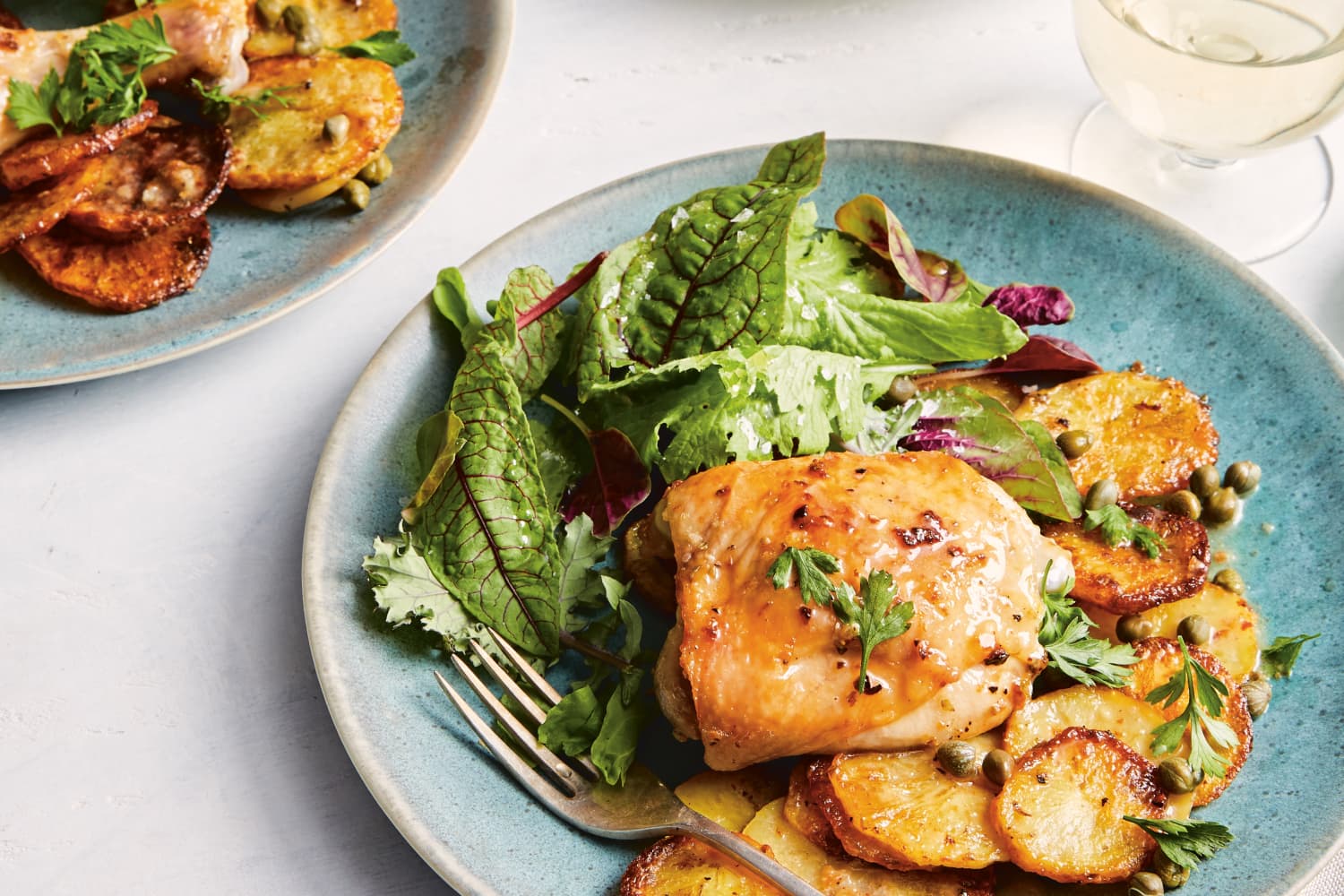 Crispy Lemon Chicken with Potatoes, Oregano, and Capers Recipe The Kitchn