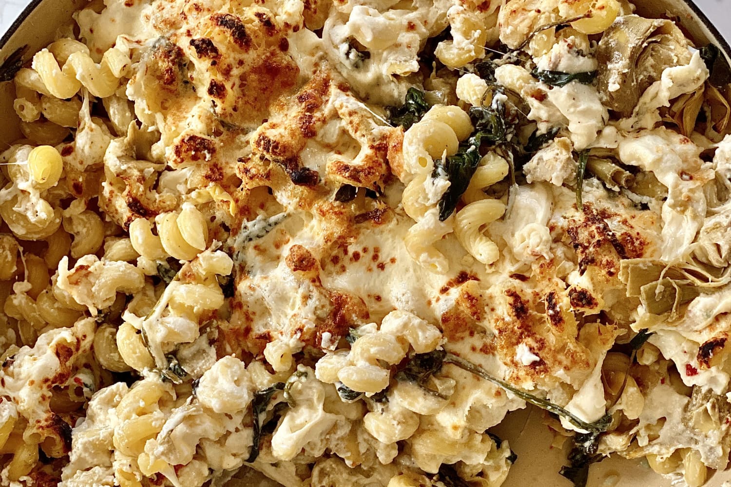 Cheesy Spinach Artichoke Pasta Bake Recipe The Kitchn