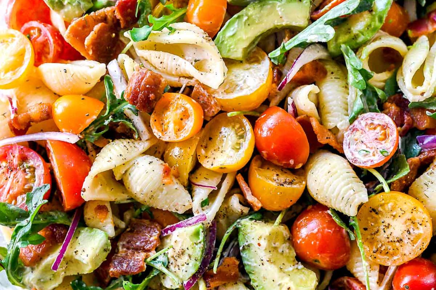 BLT Pasta Salad with Avocado Foodie Crush The Kitchn