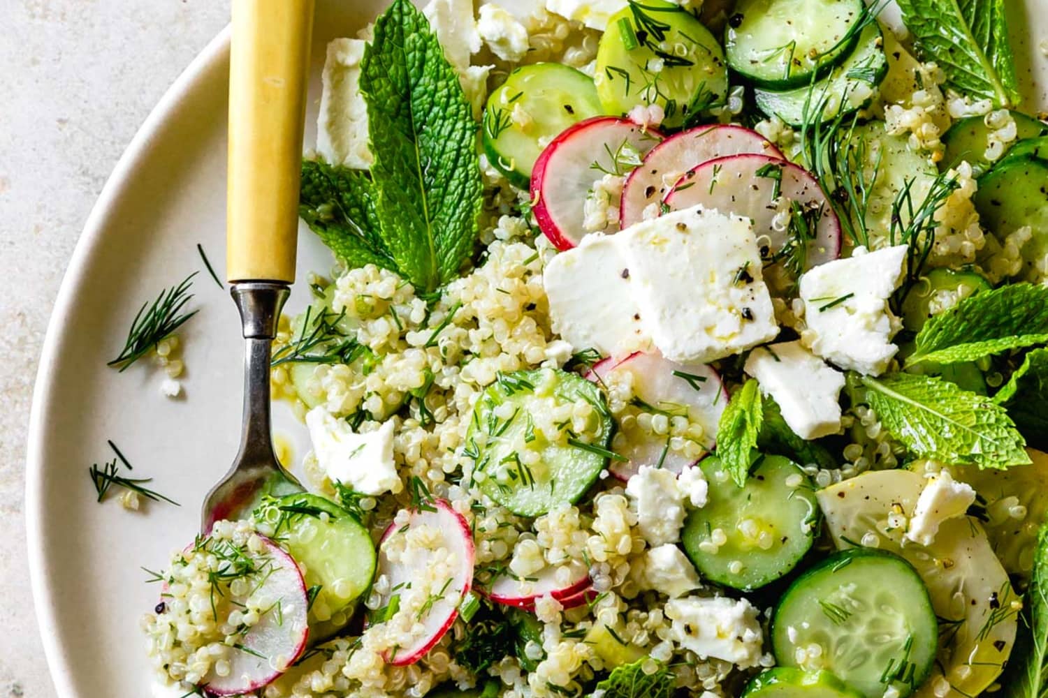 Quinoa Cucumber Salad with Feta, Dill, and Mint The Bojon Gourmet