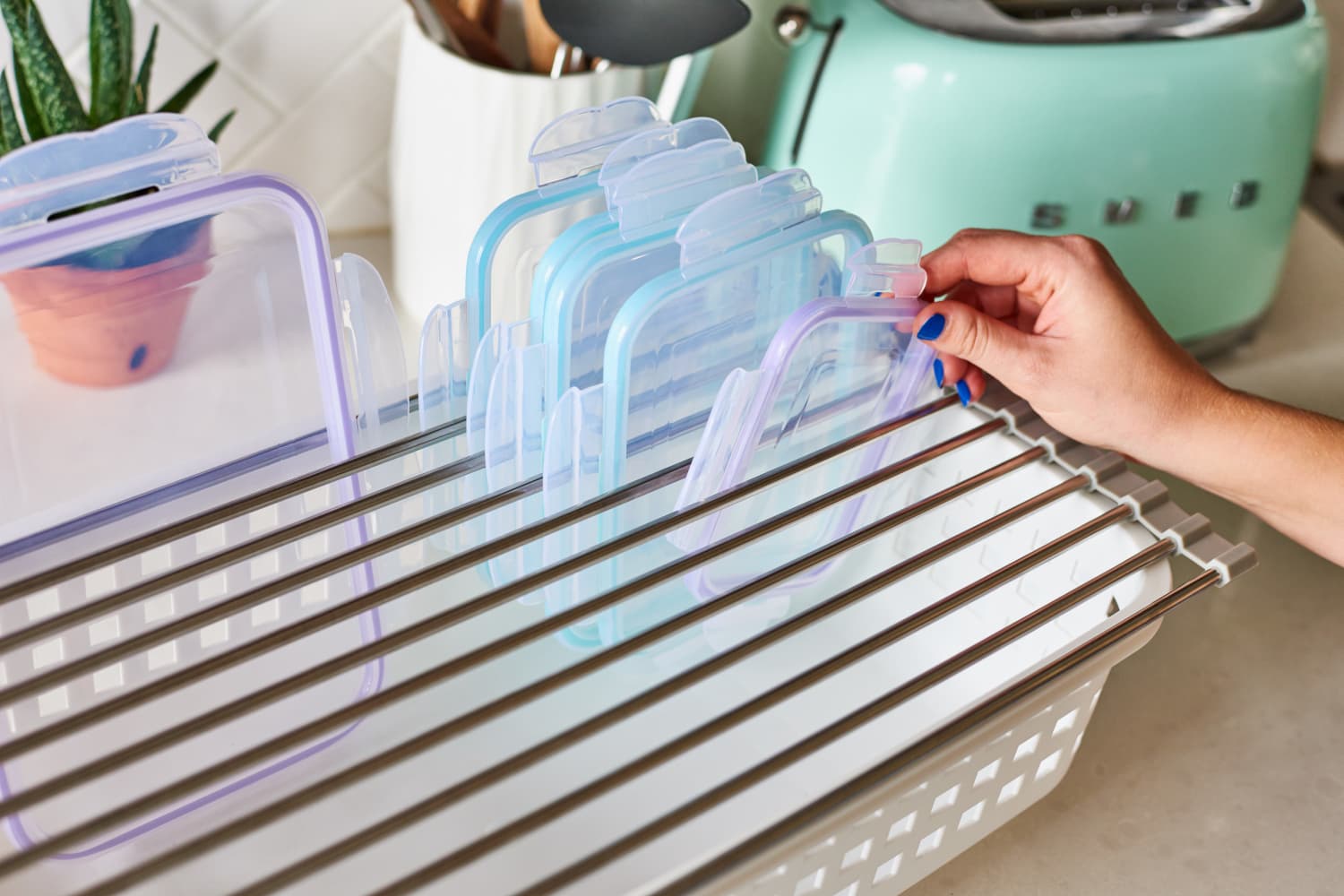 Dollar Store Hack For Organizing The Lids to Storage Containers The
