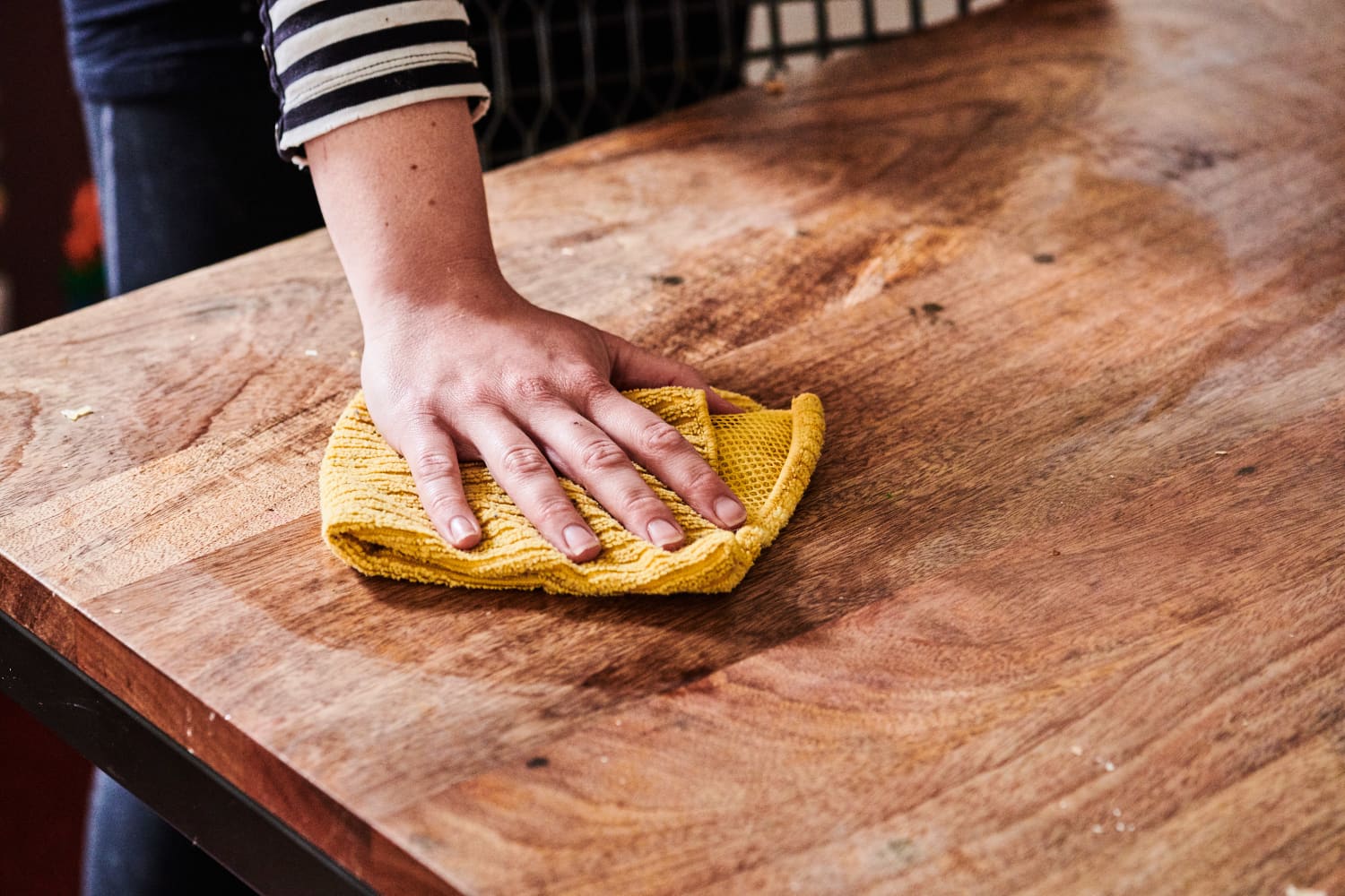 sticky wooden kitchen table