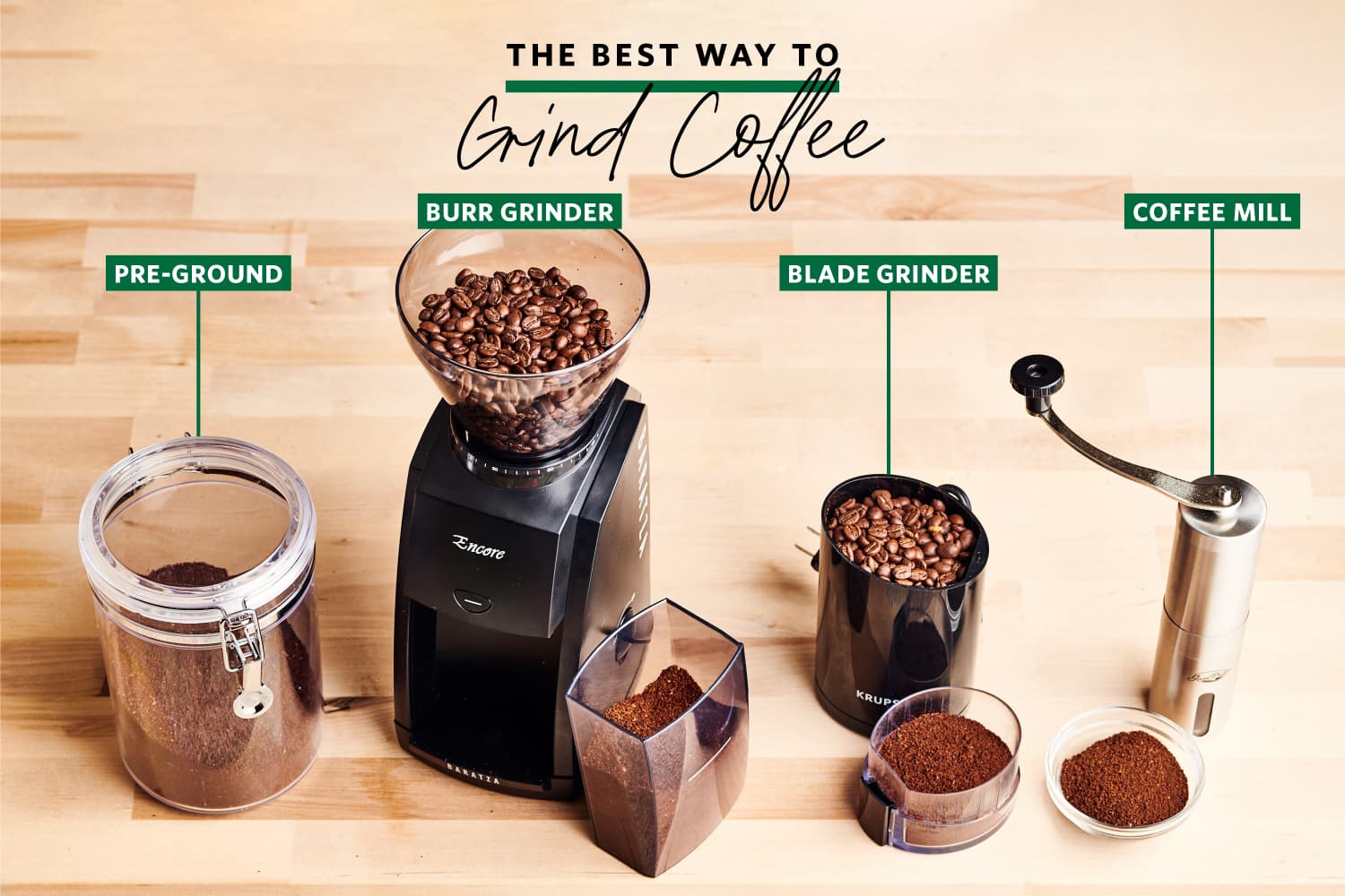 Coffee bean grinder top