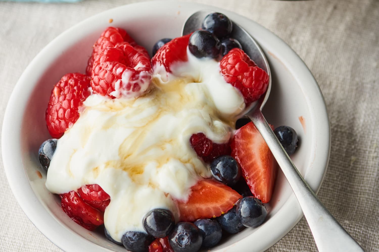 Balsamic Berries with Honey Yogurt