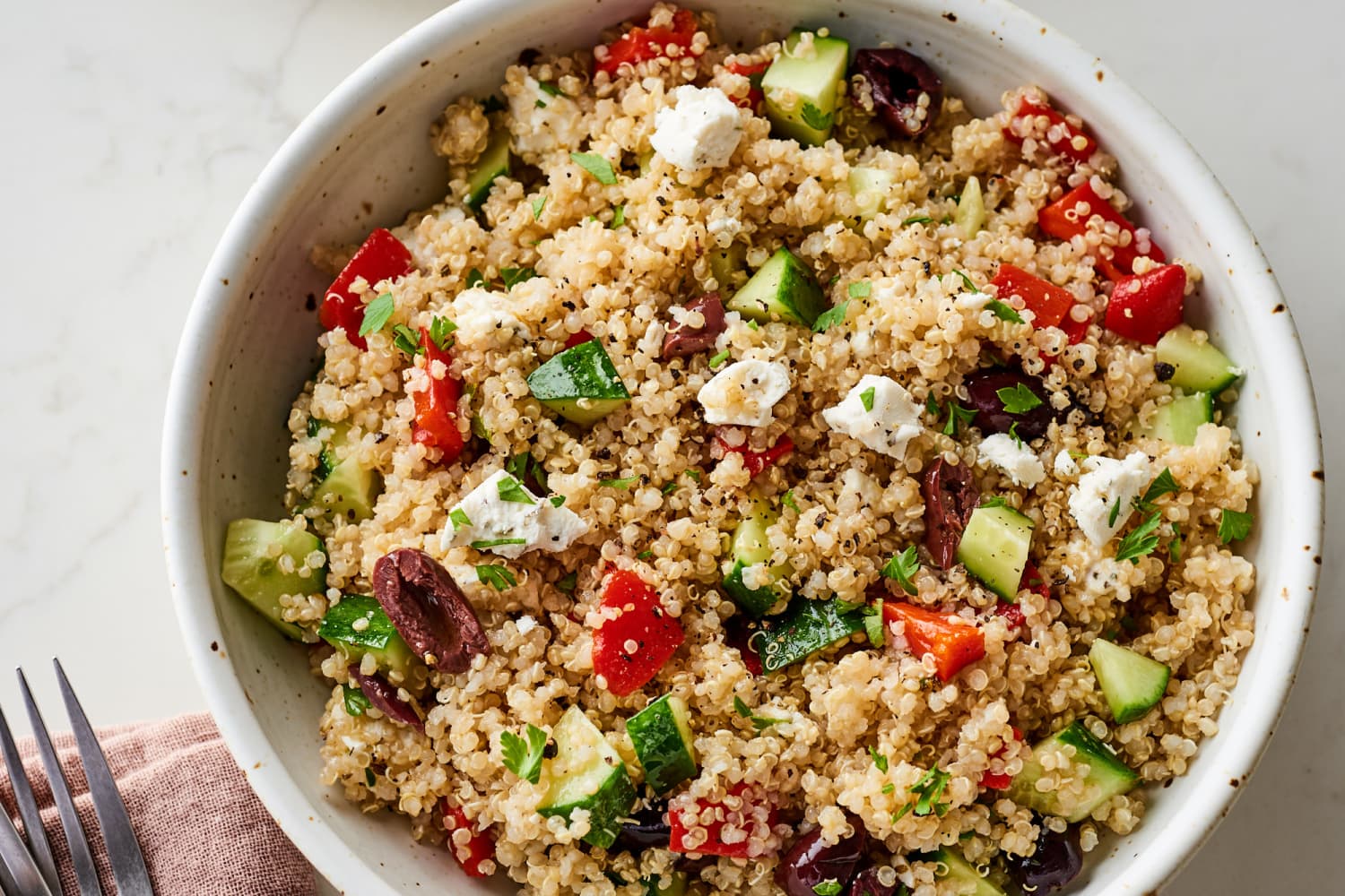 Mediterranean Quinoa Salad Recipe (With Vegetables & Cheese) The Kitchn