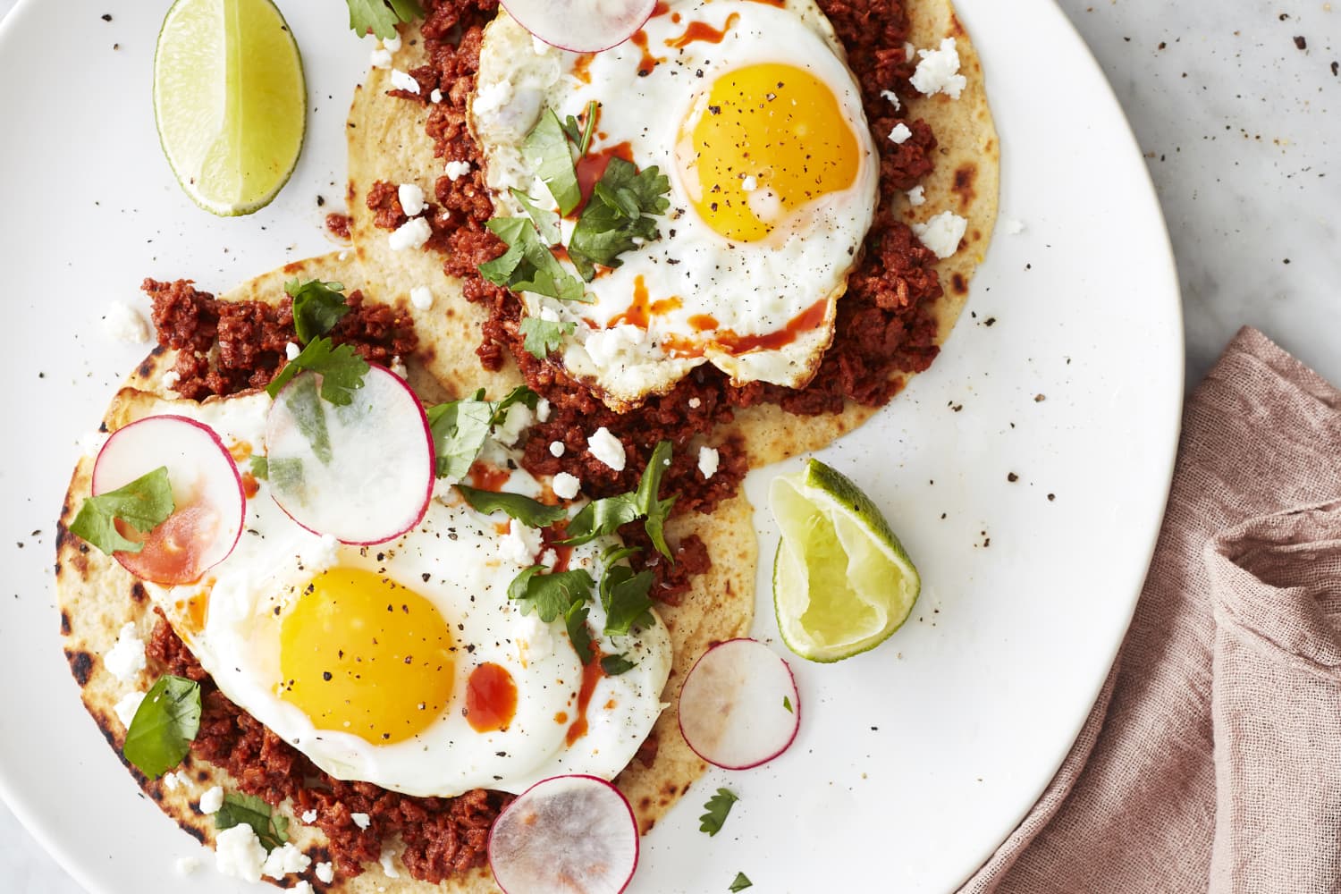 Soy Chorizo and Fried Egg Breakfast Tacos | The Kitchn