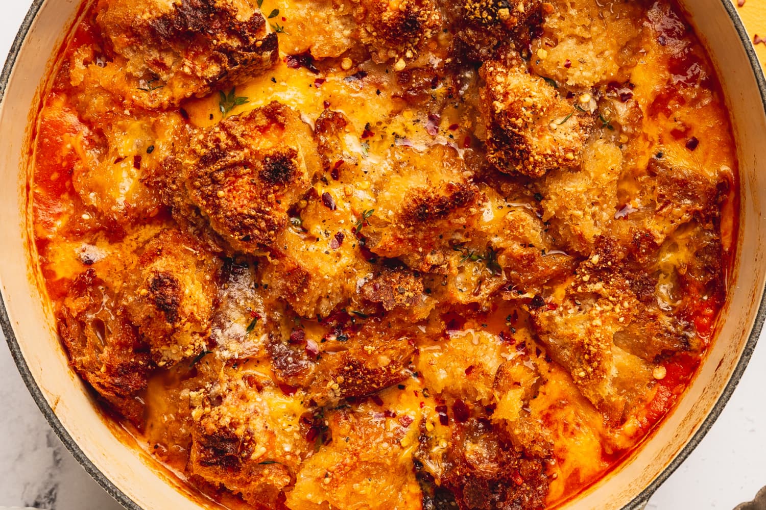 Roasted Tomato Soup with Cheesy Crouton Topper The Kitchn