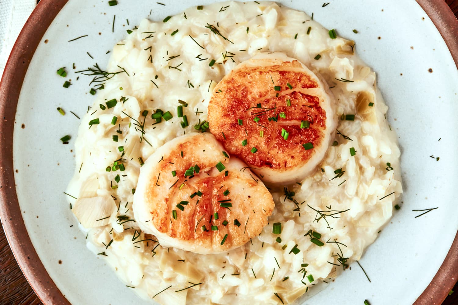 Artichoke Risotto with Seared Scallops | The Kitchn