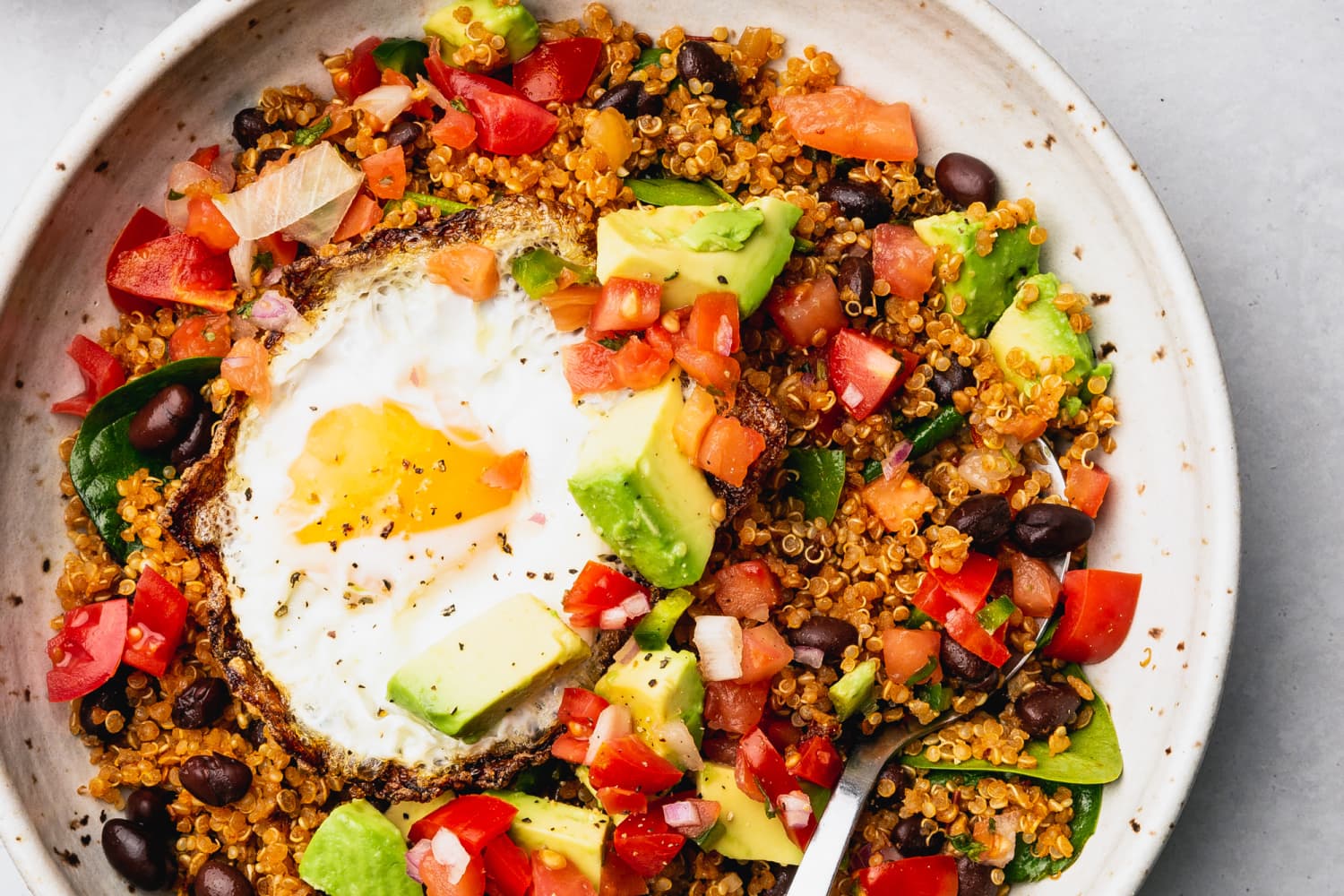 Smoky Quinoa Taco Bowls with Fried Eggs | The Kitchn